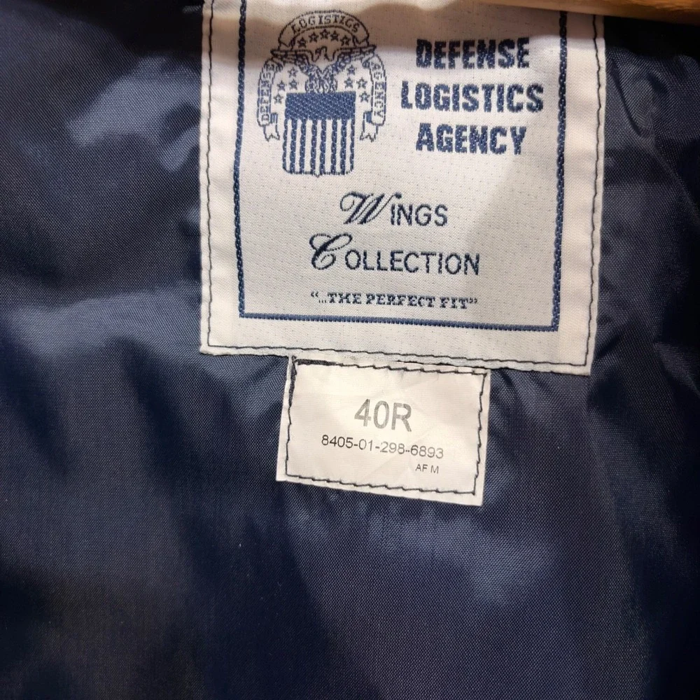US Air Force Lightweight Service Jacket Navy Blue Creighton AB 40R Military Issu
